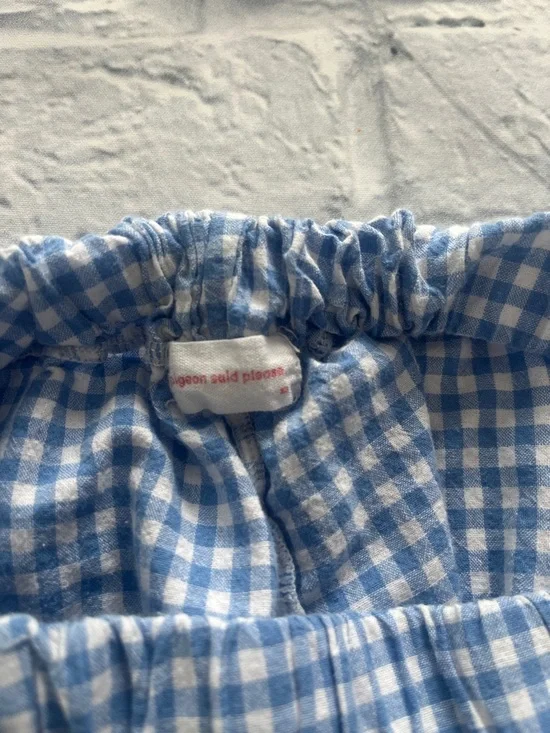 Pigeon Said Please Blue Gingham Women's Lounge Shorts - Picture 6 of 7